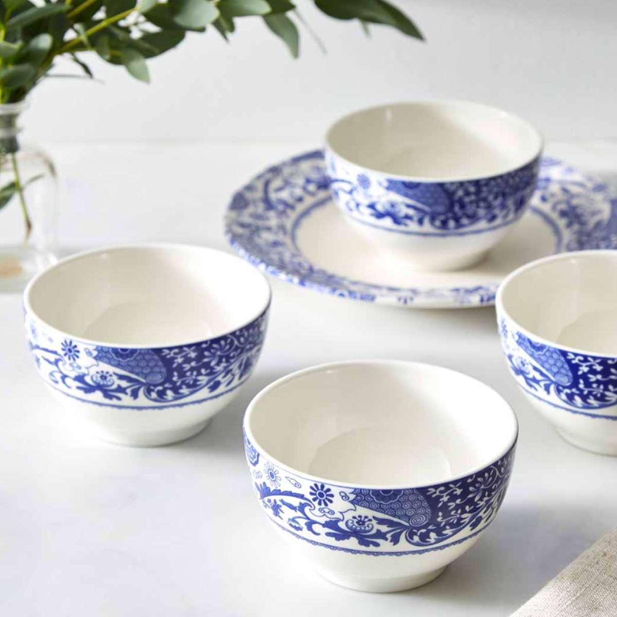 Blue Italian Brocato Set of 4 Dip Bowls  image number null
